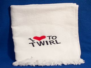 Embroidered ''I Love To Twirl'' Towel 