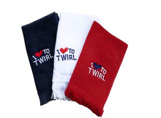 Embroidered ''I Love To Twirl'' Towel 